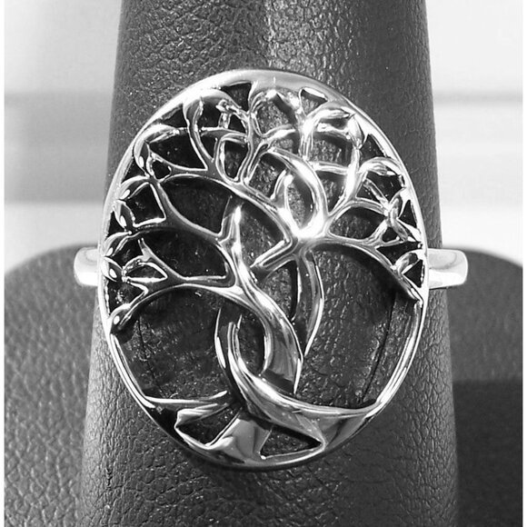 925 STERLING SILVER Tree Of Life Statement Ring - Picture 1 of 16